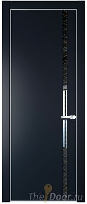Дверь Profil Doors 21PE цвет Нэви Блу (RAL 7016) кромка Серебро стекло Лоран узор золото Дверь Profil Doors 21PE цвет Нэви Блу (RAL 7016) кромка Серебро стекло Лоран узор золото