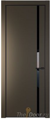 Дверь Profil Doors 21PE цвет Перламутр бронза кромка Черный матовый RAL9005 стекло Lacobel Черный лак