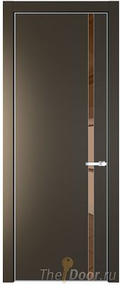 Дверь Profil Doors 21PE цвет Перламутр бронза кромка Серебро стекло Зеркало Bronza