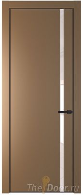 Дверь Profil Doors 21PE цвет Перламутр золото кромка Черный матовый RAL9005 стекло Lacobel Перламутровый лак