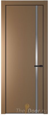 Дверь Profil Doors 21PE цвет Перламутр золото кромка Черный матовый RAL9005 стекло Lacobel Серебро Матлак