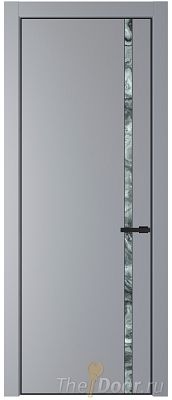Дверь Profil Doors 21PE цвет Смоки (RAL 870-02) кромка Черный матовый RAL9005 стекло Атриум серебро
