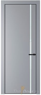 Дверь Profil Doors 21PE цвет Смоки (RAL 870-02) кромка Черный матовый RAL9005 стекло Lacobel Белый лак