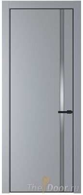 Дверь Profil Doors 21PE цвет Смоки (RAL 870-02) кромка Черный матовый RAL9005 стекло Lacobel Серебро Матлак