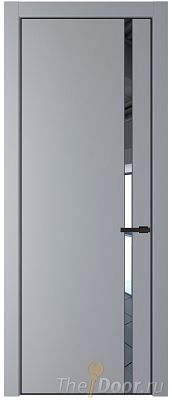 Дверь Profil Doors 21PE цвет Смоки (RAL 870-02) кромка Черный матовый RAL9005 стекло Зеркало