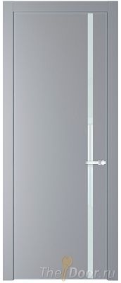 Дверь Profil Doors 21PE цвет Смоки (RAL 870-02) кромка Серебро стекло Lacobel Белый лак Дверь Profil Doors 21PE цвет Смоки (RAL 870-02) кромка Серебро стекло Lacobel Белый лак