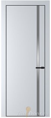 Дверь Profil Doors 21PE цвет Вайт (RAL 110 96 02) кромка Черный матовый RAL9005 стекло Lacobel Серебро Матлак