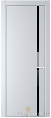 Дверь Profil Doors 21PE цвет Вайт (RAL 110 96 02) кромка Серебро стекло Lacobel Черный лак