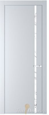 Дверь Profil Doors 21PE цвет Вайт (RAL 110 96 02) кромка Серебро стекло Нефи белый узор серебро