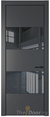 Дверь Profil Doors 22PE цвет Графит (Pantone 425С) кромка Черный матовый RAL9005 стекло Зеркало Grey Дверь Profil Doors 22PE цвет Графит (Pantone 425С) кромка Черный матовый RAL9005 стекло Зеркало Grey