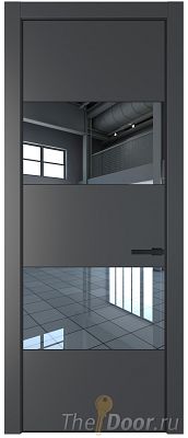 Дверь Profil Doors 22PE цвет Графит (Pantone 425С) кромка Черный матовый RAL9005 стекло Зеркало Дверь Profil Doors 22PE цвет Графит (Pantone 425С) кромка Черный матовый RAL9005 стекло Зеркало