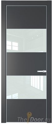 Дверь Profil Doors 22PE цвет Графит (Pantone 425С) кромка Серебро стекло Lacobel Белый лак Дверь Profil Doors 22PE цвет Графит (Pantone 425С) кромка Серебро стекло Lacobel Белый лак