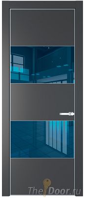 Дверь Profil Doors 22PE цвет Графит (Pantone 425С) кромка Серебро стекло Зеркало Blue Дверь Profil Doors 22PE цвет Графит (Pantone 425С) кромка Серебро стекло Зеркало Blue