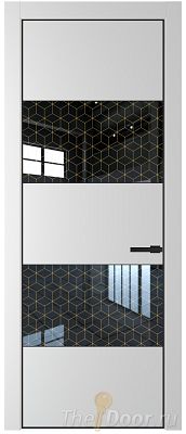 Дверь Profil Doors 22PE цвет Крем Вайт (RAL 120-02) кромка Черный матовый RAL9005 стекло Лоран узор золото Дверь Profil Doors 22PE цвет Крем Вайт (RAL 120-02) кромка Черный матовый RAL9005 стекло Лоран узор золото