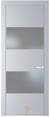 Дверь Profil Doors 22PE цвет Лайт Грей (RAL 870-01) кромка Серебро стекло Lacobel Серебро Матлак