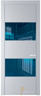 Дверь Profil Doors 22PE цвет Лайт Грей (RAL 870-01) кромка Серебро стекло Зеркало Blue