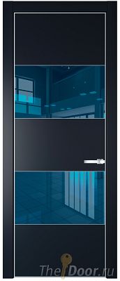 Дверь Profil Doors 22PE цвет Нэви Блу (RAL 7016) кромка Серебро стекло Зеркало Blue Дверь Profil Doors 22PE цвет Нэви Блу (RAL 7016) кромка Серебро стекло Зеркало Blue