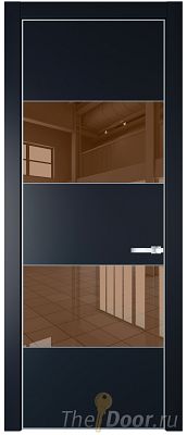 Дверь Profil Doors 22PE цвет Нэви Блу (RAL 7016) кромка Серебро стекло Зеркало Bronza Дверь Profil Doors 22PE цвет Нэви Блу (RAL 7016) кромка Серебро стекло Зеркало Bronza