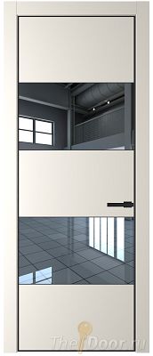 Дверь Profil Doors 22PE цвет Перламутр белый кромка Черный матовый RAL9005 стекло Зеркало Дверь Profil Doors 22PE цвет Перламутр белый кромка Черный матовый RAL9005 стекло Зеркало