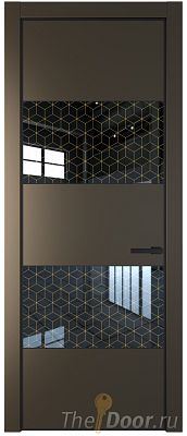 Дверь Profil Doors 22PE цвет Перламутр бронза кромка Черный матовый RAL9005 стекло Лоран узор золото Дверь Profil Doors 22PE цвет Перламутр бронза кромка Черный матовый RAL9005 стекло Лоран узор золото