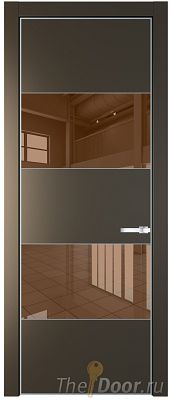 Дверь Profil Doors 22PE цвет Перламутр бронза кромка Серебро стекло Зеркало Bronza