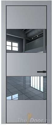 Дверь Profil Doors 22PE цвет Смоки (RAL 870-02) кромка Черный матовый RAL9005 стекло Зеркало Дверь Profil Doors 22PE цвет Смоки (RAL 870-02) кромка Черный матовый RAL9005 стекло Зеркало