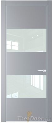 Дверь Profil Doors 22PE цвет Смоки (RAL 870-02) кромка Серебро стекло Lacobel Белый лак Дверь Profil Doors 22PE цвет Смоки (RAL 870-02) кромка Серебро стекло Lacobel Белый лак