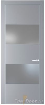 Дверь Profil Doors 22PE цвет Смоки (RAL 870-02) кромка Серебро стекло Lacobel Серебро Матлак Дверь Profil Doors 22PE цвет Смоки (RAL 870-02) кромка Серебро стекло Lacobel Серебро Матлак
