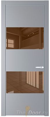 Дверь Profil Doors 22PE цвет Смоки (RAL 870-02) кромка Серебро стекло Зеркало Bronza