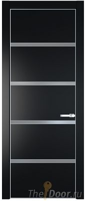 Дверь Profil Doors 23PE цвет Блэк кромка Серебро стекло Lacobel Серебро Матлак