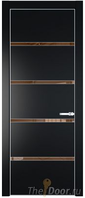 Дверь Profil Doors 23PE цвет Блэк кромка Серебро стекло Зеркало Bronza