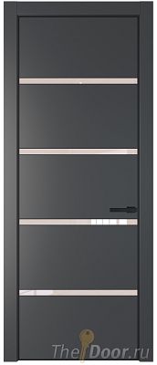 Дверь Profil Doors 23PE цвет Графит (Pantone 425С) кромка Черный матовый RAL9005 стекло Lacobel Перламутровый лак