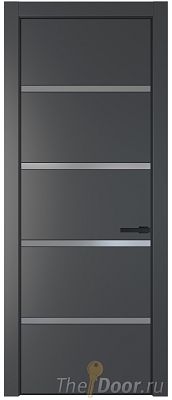 Дверь Profil Doors 23PE цвет Графит (Pantone 425С) кромка Черный матовый RAL9005 стекло Lacobel Серебро Матлак Дверь Profil Doors 23PE цвет Графит (Pantone 425С) кромка Черный матовый RAL9005 стекло Lacobel Серебро Матлак