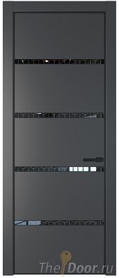 Дверь Profil Doors 23PE цвет Графит (Pantone 425С) кромка Черный матовый RAL9005 стекло Лоран узор золото Дверь Profil Doors 23PE цвет Графит (Pantone 425С) кромка Черный матовый RAL9005 стекло Лоран узор золото