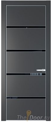 Дверь Profil Doors 23PE цвет Графит (Pantone 425С) кромка Серебро стекло Lacobel Черный лак Дверь Profil Doors 23PE цвет Графит (Pantone 425С) кромка Серебро стекло Lacobel Черный лак