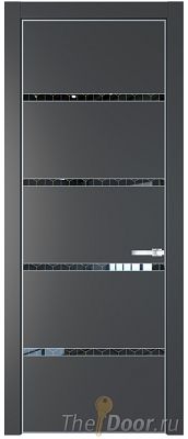 Дверь Profil Doors 23PE цвет Графит (Pantone 425С) кромка Серебро стекло Лоран узор золото Дверь Profil Doors 23PE цвет Графит (Pantone 425С) кромка Серебро стекло Лоран узор золото