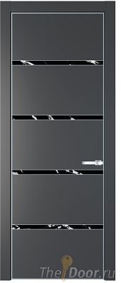 Дверь Profil Doors 23PE цвет Графит (Pantone 425С) кромка Серебро стекло Нефи черный узор серебро Дверь Profil Doors 23PE цвет Графит (Pantone 425С) кромка Серебро стекло Нефи черный узор серебро