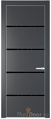 Дверь Profil Doors 23PE цвет Графит (Pantone 425С) кромка Серебро стекло Неро мрамор Дверь Profil Doors 23PE цвет Графит (Pantone 425С) кромка Серебро стекло Неро мрамор