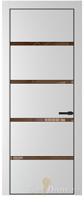 Дверь Profil Doors 23PE цвет Крем Вайт (RAL 120-02) кромка Черный матовый RAL9005 стекло Зеркало Bronza
