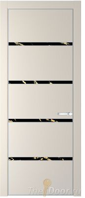 Дверь Profil Doors 23PE цвет Кремовая Магнолия (RAL 120-04) кромка Серебро стекло Нефи черный узор золото Дверь Profil Doors 23PE цвет Кремовая Магнолия (RAL 120-04) кромка Серебро стекло Нефи черный узор золото