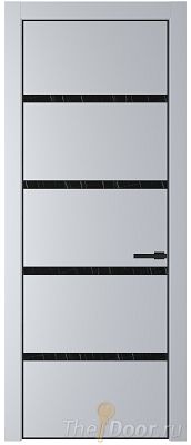 Дверь Profil Doors 23PE цвет Лайт Грей (RAL 870-01) кромка Черный матовый RAL9005 стекло Неро мрамор