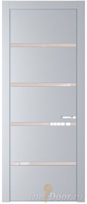 Дверь Profil Doors 23PE цвет Лайт Грей (RAL 870-01) кромка Серебро стекло Lacobel Перламутровый лак