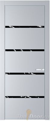 Дверь Profil Doors 23PE цвет Лайт Грей (RAL 870-01) кромка Серебро стекло Нефи черный узор серебро