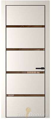 Дверь Profil Doors 23PE цвет Перламутр белый кромка Черный матовый RAL9005 стекло Зеркало Bronza Дверь Profil Doors 23PE цвет Перламутр белый кромка Черный матовый RAL9005 стекло Зеркало Bronza