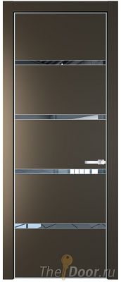 Дверь Profil Doors 23PE цвет Перламутр бронза кромка Серебро стекло Зеркало