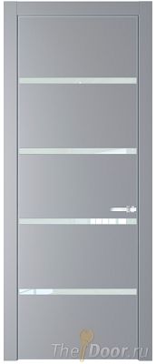 Дверь Profil Doors 23PE цвет Смоки (RAL 870-02) кромка Серебро стекло Lacobel Белый лак Дверь Profil Doors 23PE цвет Смоки (RAL 870-02) кромка Серебро стекло Lacobel Белый лак