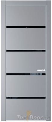 Дверь Profil Doors 23PE цвет Смоки (RAL 870-02) кромка Серебро стекло Lacobel Черный лак Дверь Profil Doors 23PE цвет Смоки (RAL 870-02) кромка Серебро стекло Lacobel Черный лак