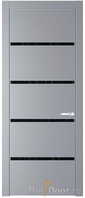 Дверь Profil Doors 23PE цвет Смоки (RAL 870-02) кромка Серебро стекло Неро мрамор