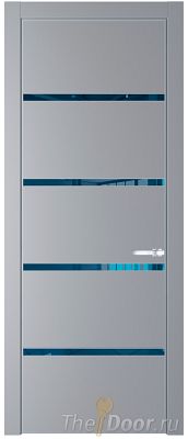 Дверь Profil Doors 23PE цвет Смоки (RAL 870-02) кромка Серебро стекло Зеркало Blue Дверь Profil Doors 23PE цвет Смоки (RAL 870-02) кромка Серебро стекло Зеркало Blue