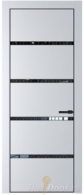 Дверь Profil Doors 23PE цвет Вайт (RAL 110 96 02) кромка Черный матовый RAL9005 стекло Лоран узор золото Дверь Profil Doors 23PE цвет Вайт (RAL 110 96 02) кромка Черный матовый RAL9005 стекло Лоран узор золото